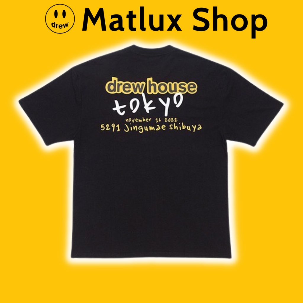 Áo thun DREW HOUSE TOKYO POP-UP LOGO TEE chất liệu cotton bản cao cấp, Áo tee DREW in chữ form rộng, T-Shirt Drew unisex