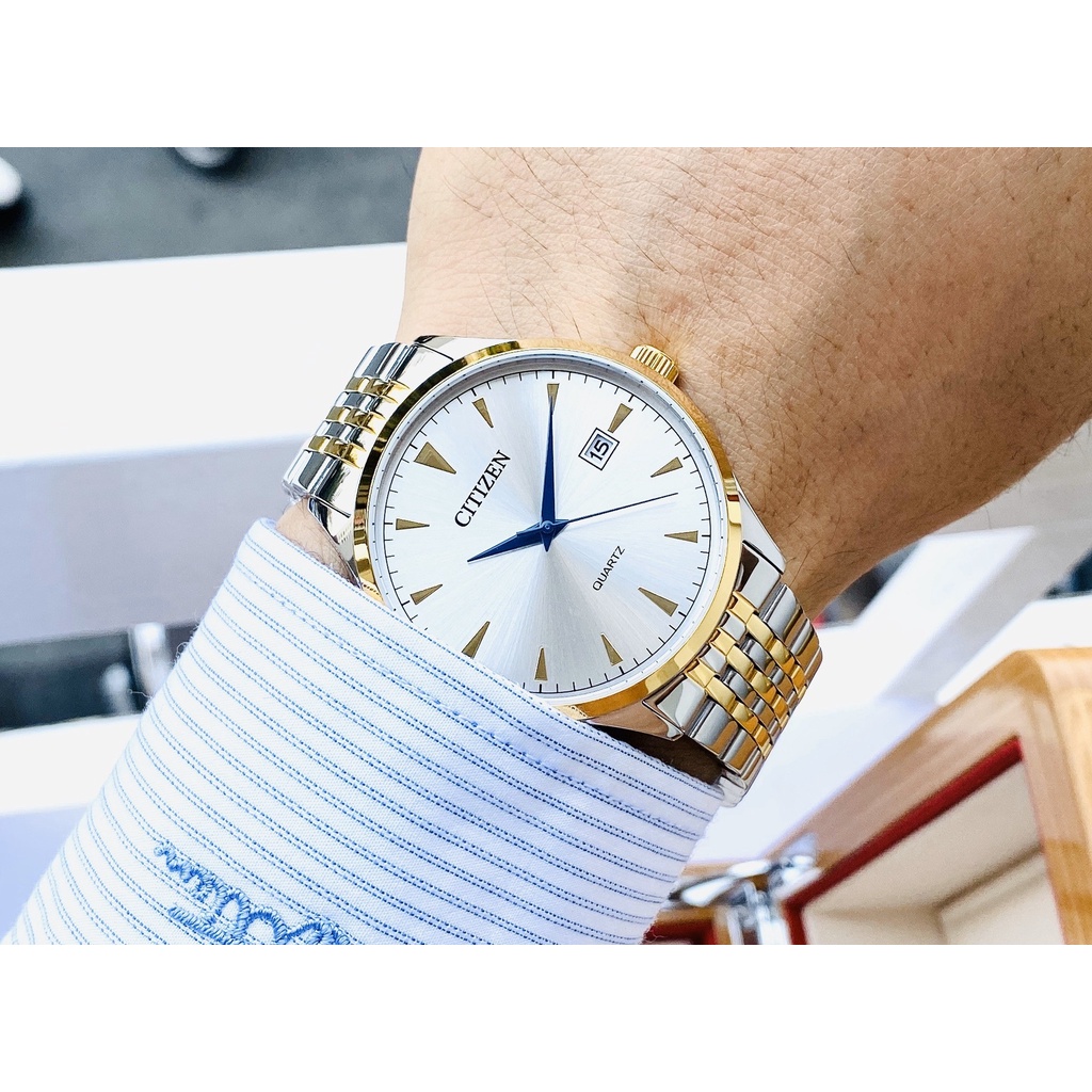 Đồng Hồ Nam CITIZEN Quartz DZ0064-52A Chính Hãng Tặng Dây Da Cao Cấp