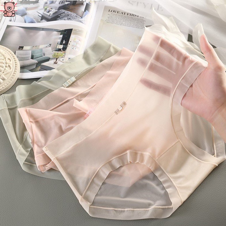 1 Quần Lót Lụa Lạnh Trong Suốt Thoáng Khí Không Để Lại Dấu Vết Cho Nữ