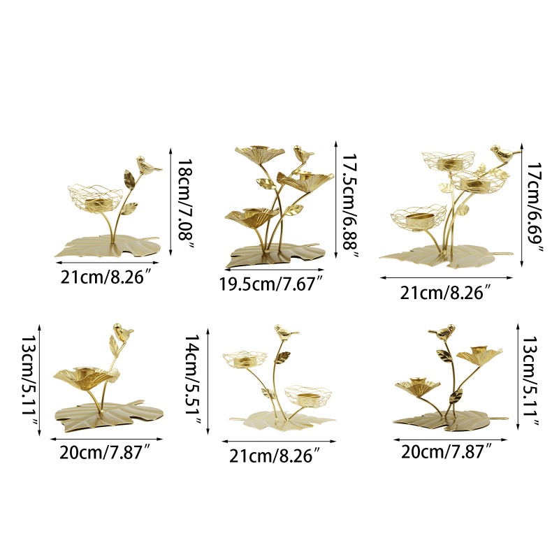 Giá Đỡ Nến Bằng Sắt Hình Tổ Chim Và Hoa Sen Độc Đáo Trang Trí Nhà Cửa / Tiệc Cưới