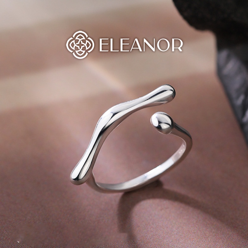 Nhẫn nữ hở bạc 925 Eleanor Accessories viền cong phụ kiện trang sức phong cách basic 5278
