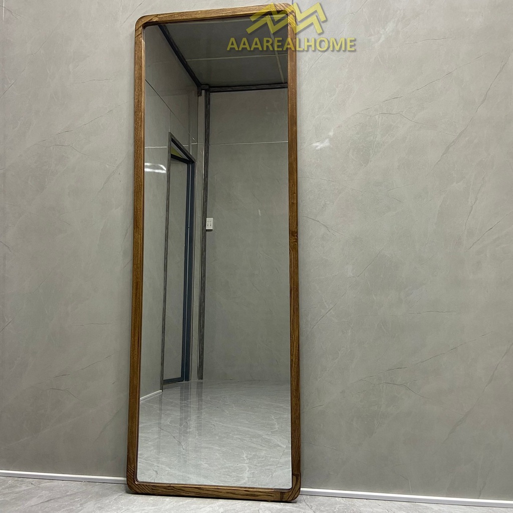 70x180cm Gương soi toàn thân khung gỗ AAArealhome BKGT Gương toàn thân bo góc khung gỗ