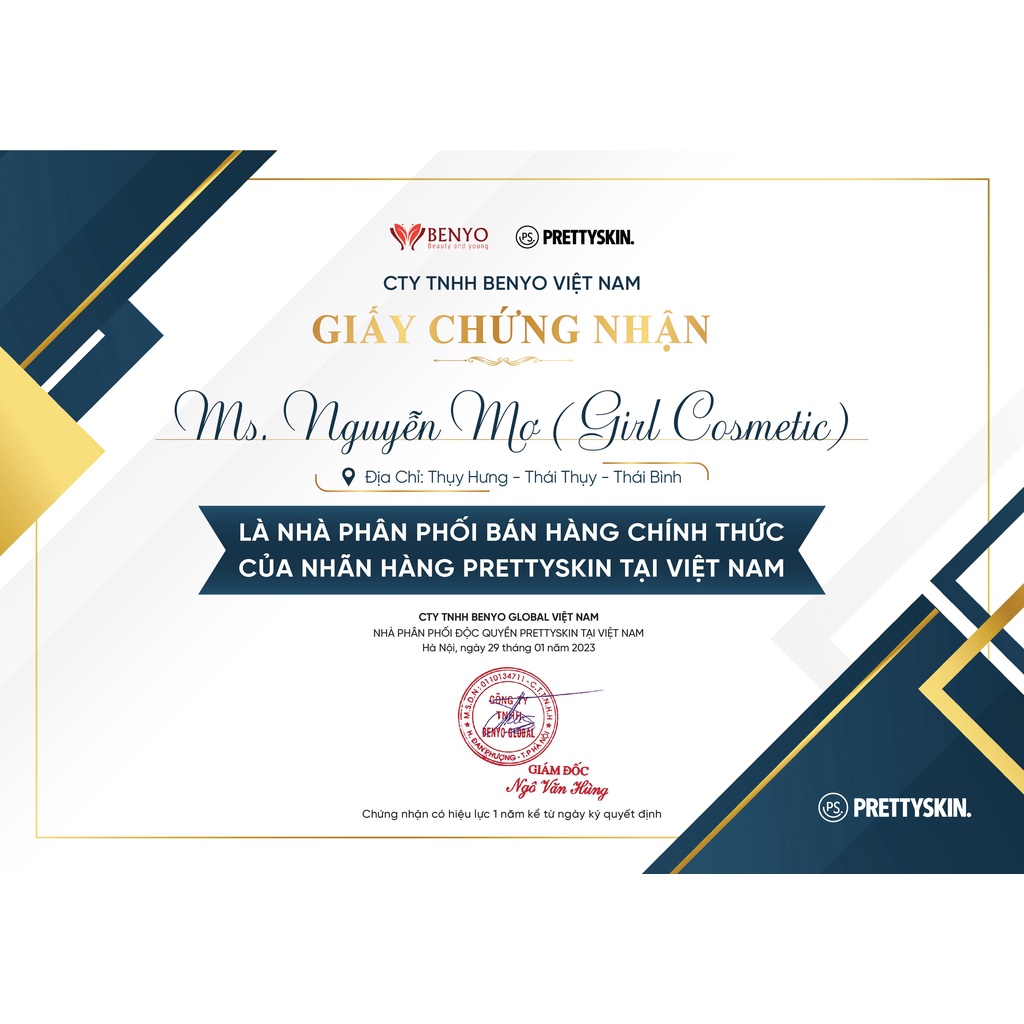 Mặt Nạ Giấy PrettySkin dưỡng da ngăn ngừa lão hóa 1 miéng