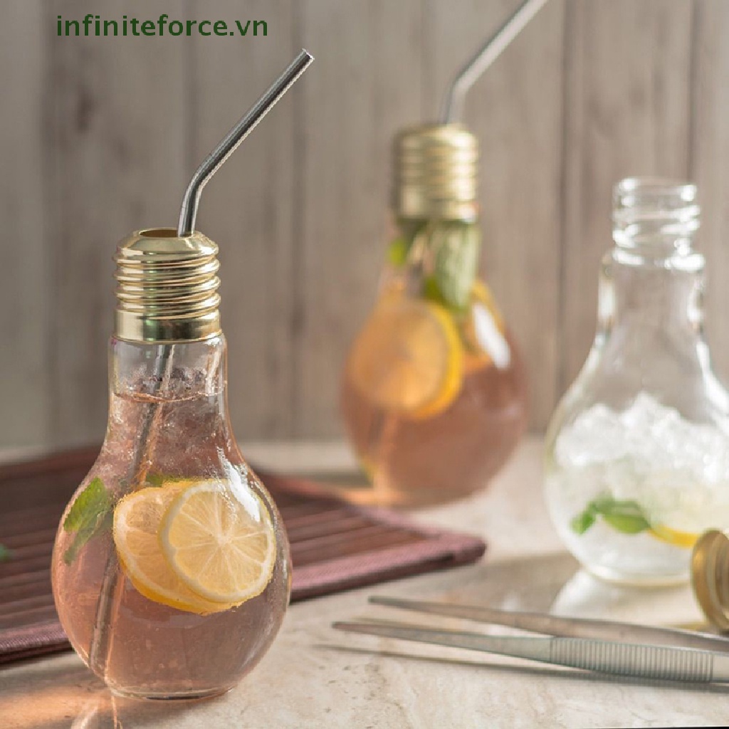 Bình Đựng Nước Hình Bóng Đèn Nhân Tạo Trong Suốt 200-500Ml