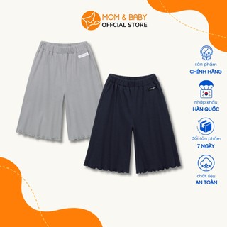 Quần thun cotton lửng bé gái Petite Mieux thương hiệu Hàn Quốc màu xám và màu xanh đen MOM & BABY DMEBB03