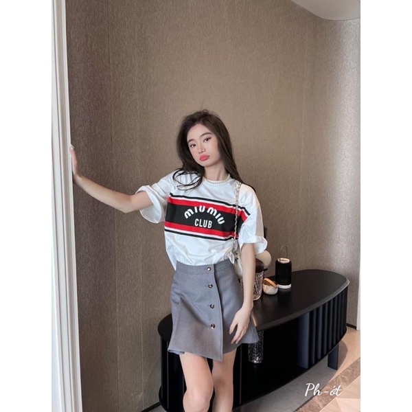 áo thun cotton chữ Miu miu clup