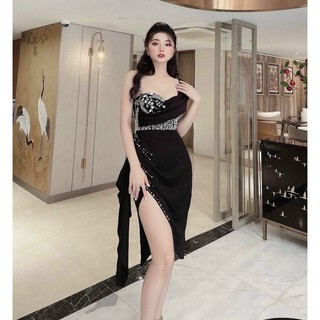 ĐẦM body PHI LỤA 1 VAI KẾT ĐÁ GƯƠNG CAO CẤP