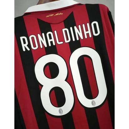 Áo Thun Bóng Đá jersey 800 809 / 10 Milan classic 80#Ronaldinho Áo Thun In Chữ BECKHAM 21 22 KAKA 21 Pirlo 32 Beckhamham Độc Đáo Thời Trang