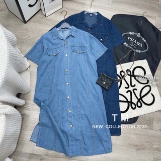 Đầm sơ mi jean dáng dài thời trang!