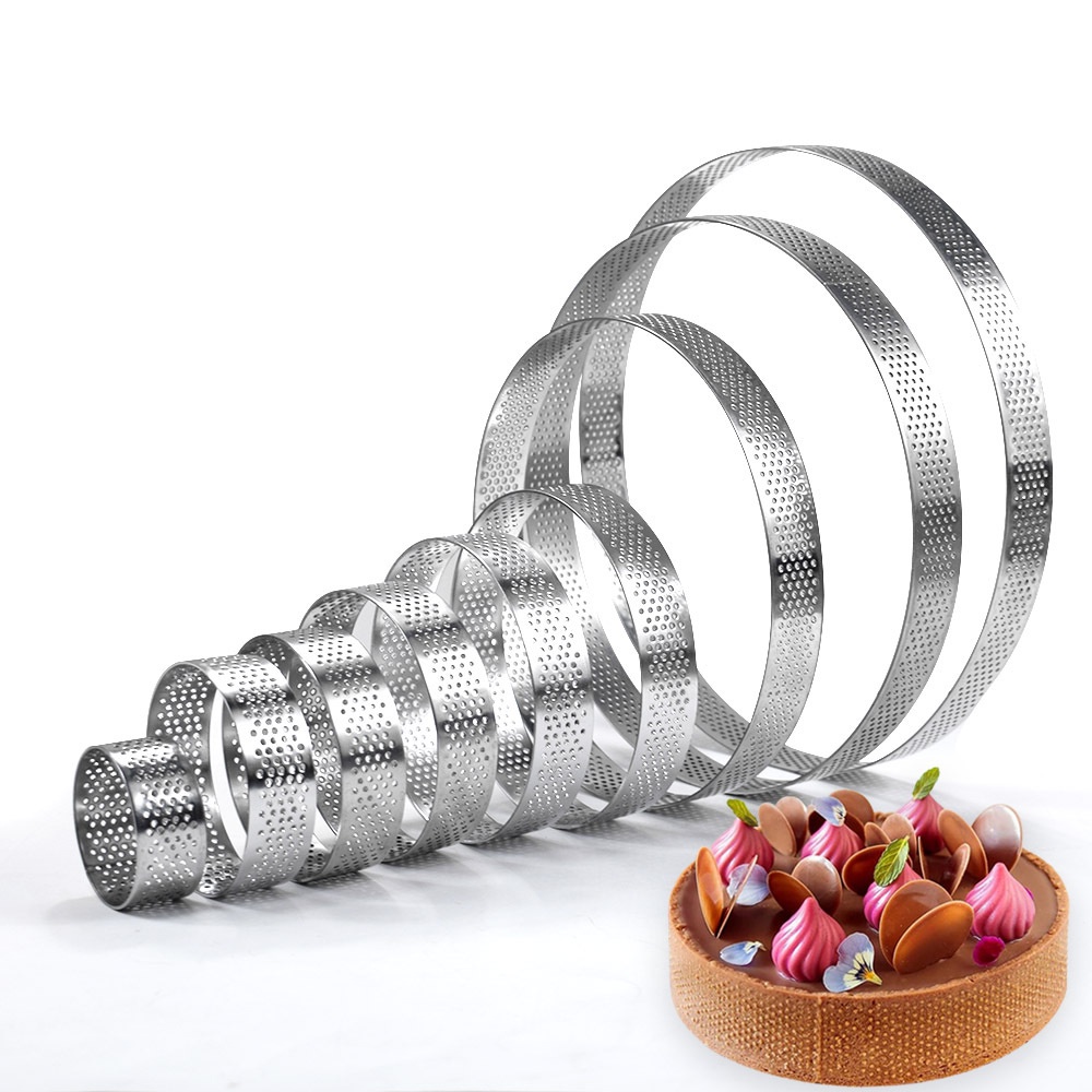 Vòng Inox 304 Tròn Đục Lỗ Làm Bánh Tart Chuyên Dụng
