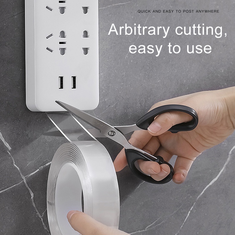 Băng Keo Nano Hai Mặt Trong Suốt Siêu Dính Tiện Dụng Cho Mọi Bề Mặt