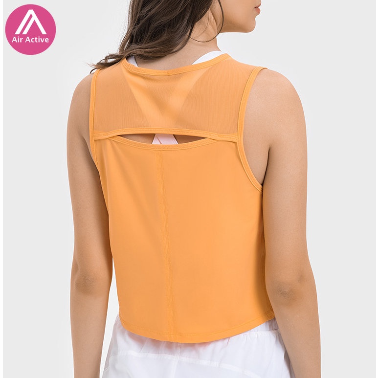 Áo Croptop Thể Thao Sát Nách Phối Lưới Chất Liệu Thấm Hút Khô Thoáng Nhanh Chóng
