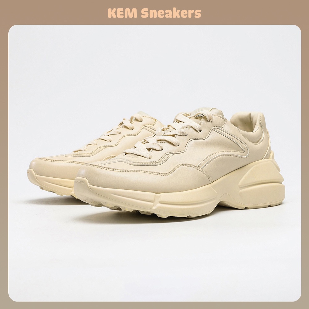 Giày Gucci Rhyton Trơn, Sneaker GC Chunky Đế Tăng Chiều Cao 5cm Size 36-43 Hàng 11