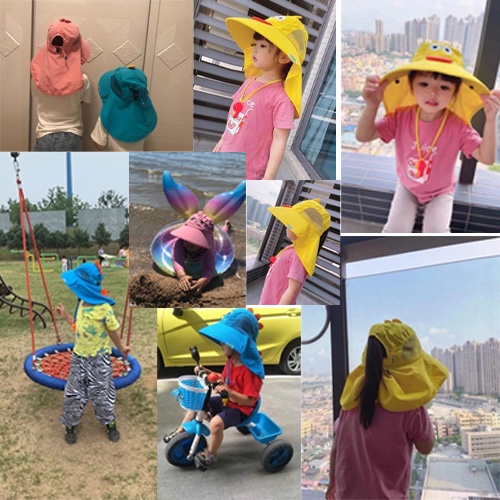 Lovely summer style breathable wide-brimmed hat for baby