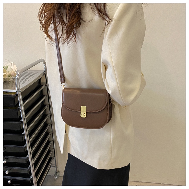 MISCHA Túi Đeo Chéo Vai Bằng Da PU Hình Vuông Màu Trơn Đơn Giản Thời Trang Kiểu Pháp Dành Cho Nữ