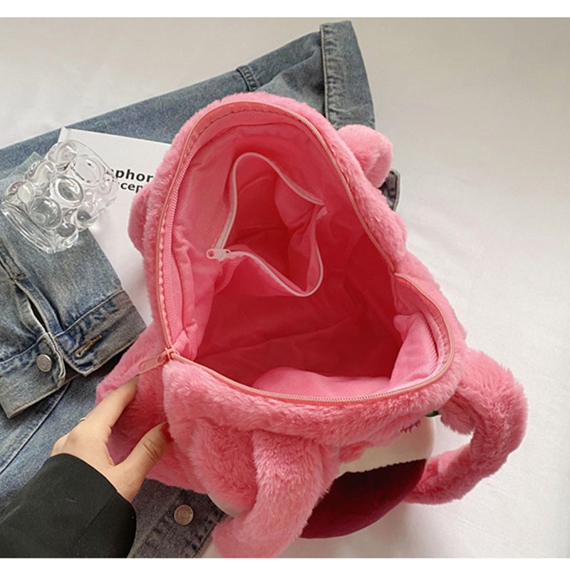 Túi xách đeo vai TENDER AFTERNOONS bằng vải bông hình gấu hoạt hình dễ thương cỡ lớn thời trang Hàn Quốc cho nữ