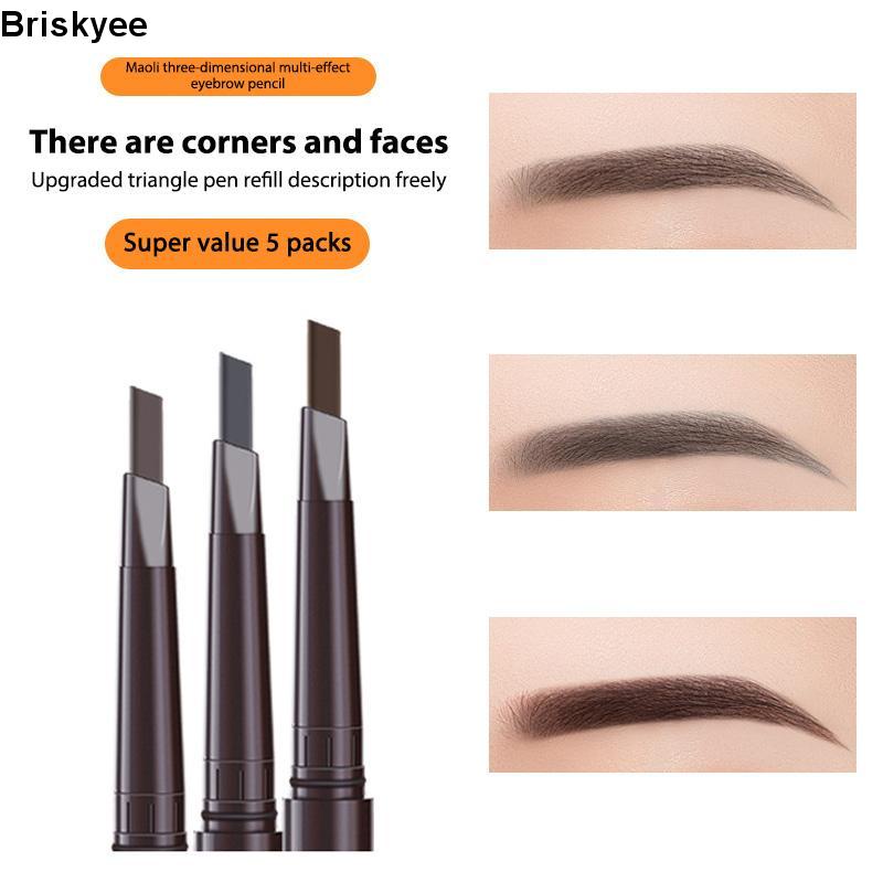 🎶Bút chì kẻ lông mày hai đầu hình tam giác xoay được chống nước chống mồ hôi lâu trôi