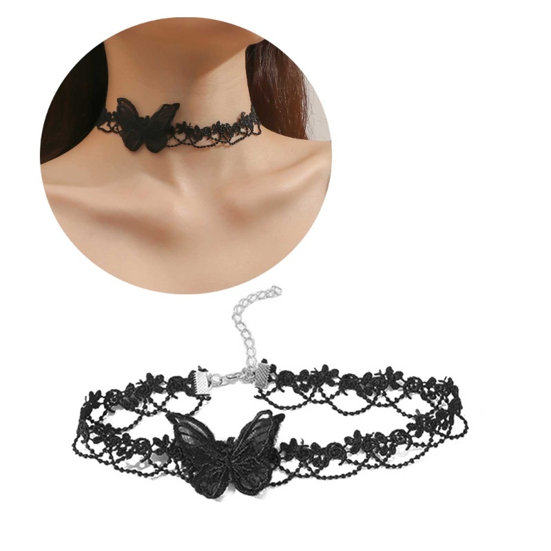 Flgo Set 3 Vòng Cổ Choker Hình Bướm Cổ Điển Cho Nữ