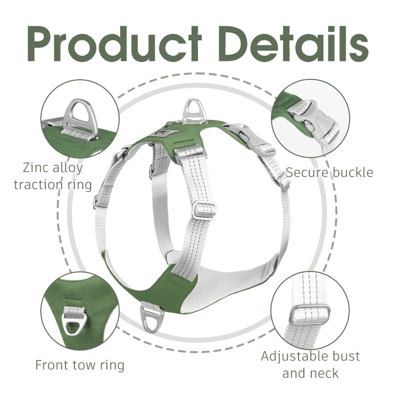 HamshMoc Dây Dắt Thú Cưng Đi Dạo Bằng Nilon Mềm Mại Thoáng Khí Có Thể Điều Chỉnh