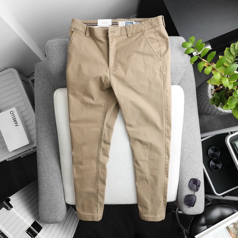 Quần dài kaki gap nam công sở from slim fit ống côn chất vải co dãn mềm mịn