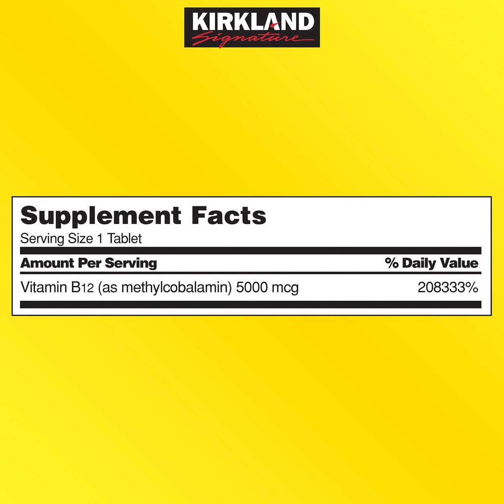 Viên uống bổ sung B12 Kirkland 5000mcg 300 viên của Mỹ