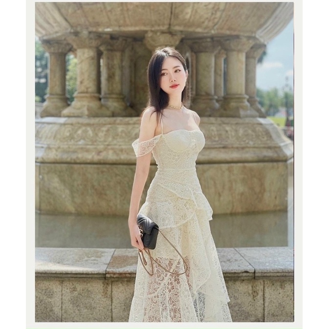 sẵn 💃🏼 Váy trễ vai 2dây ren ( ảnh thật shop chụp )