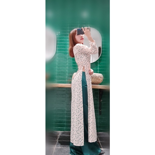 Áo Dài Họa Tiết Hoa Nhí
