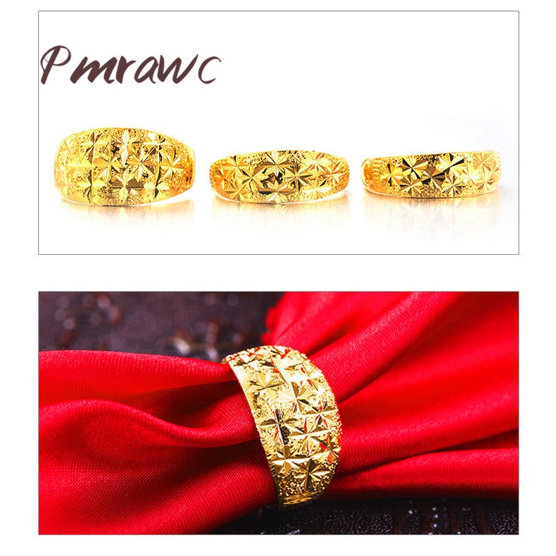 Pmrawc | Nhẫn Mạ Vàng 24K FS319 Hoạ Tiết Trời Sao