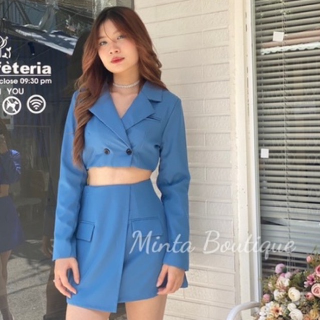SET VEST ÁO CROPTOP VÀ CHÂN VÁY CHÉO TÀ VẢI COTTON LẠNH – 2 LỚP SIÊU CHẤT DÀNH CHO CÔ NÀNG CÁ TÍNH