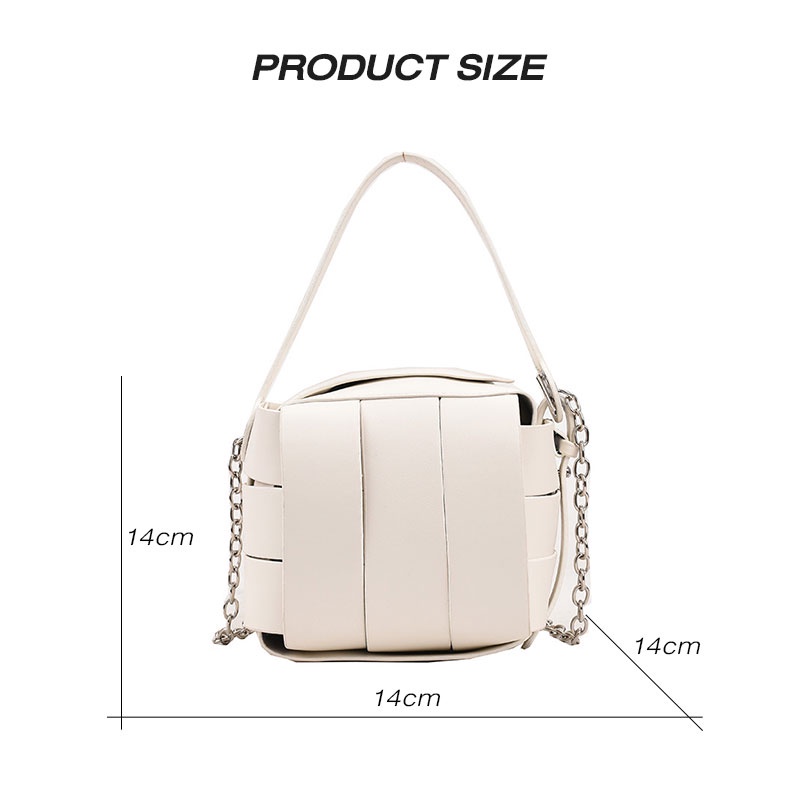 MISCHA Túi Xách Da PU Đeo Vai Phối Màu Tương Phản Phong Cách Hàn Quốc Thời Trang Cho Nữ
