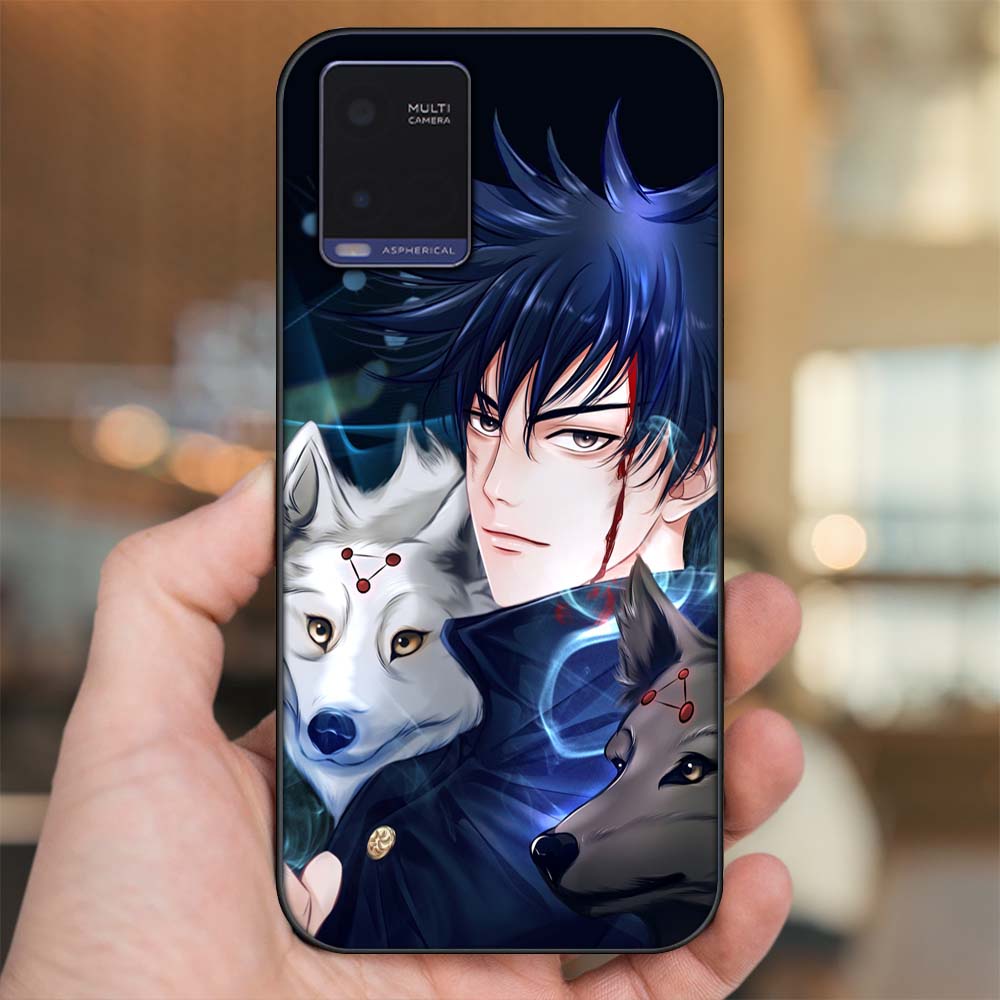 Ốp lưng Vivo Y21 viền đen in hình Fushiguro Megumi Jujutsu Kaisen