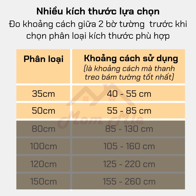 [Cao cấp] Thanh treo rèm inox không khoan tường kích thước sử dụng 40 - 85cm - G007