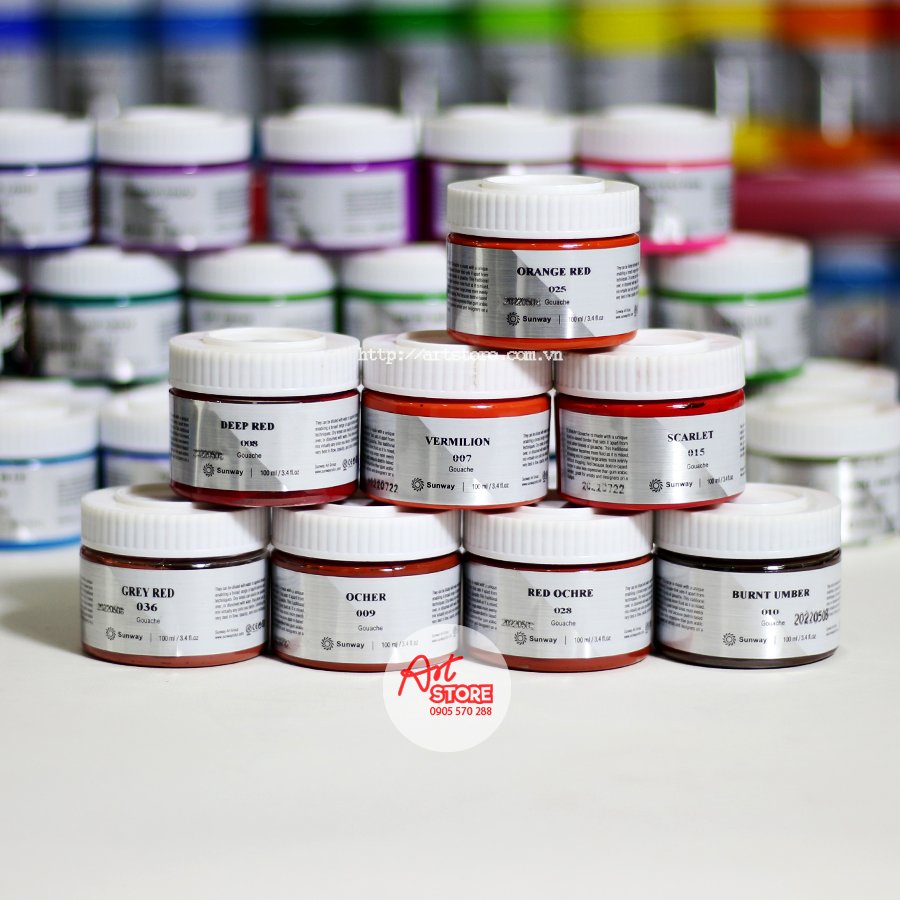 Màu Bột, Màu Gouache Paint Sunway 100ml - Hoạ Cụ Artstore