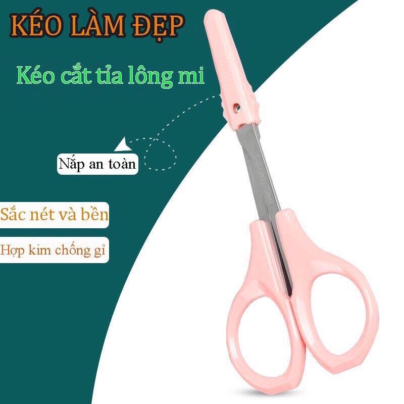 Kéo cắt mi giả đầu cong