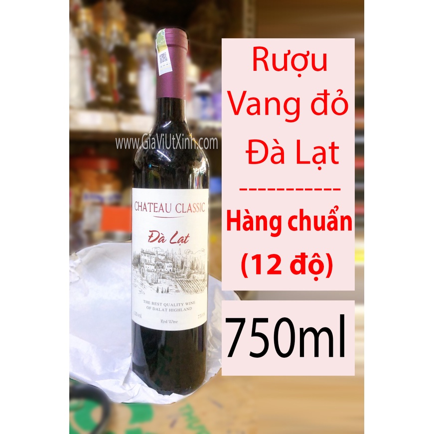 RƯỢU NẤU ĂN VANG ĐỎ ĐÀ LẠT 12 ĐỘ - 12% VOL DA LAT RED