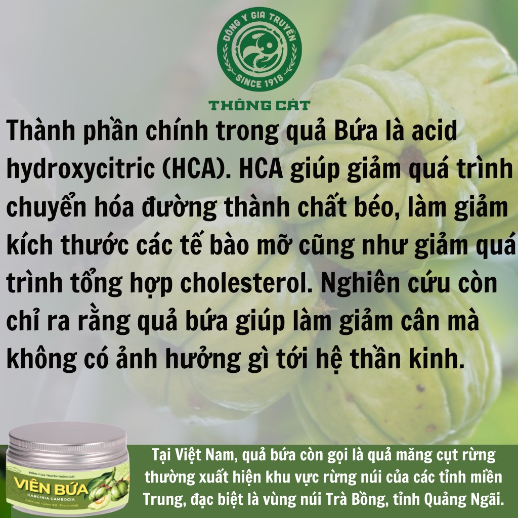 Giảm cân thảo mộc - Viên Bứa Thông Cát, Sản phầm từ thiên nhiên hiệu quả an toàn không tăng trở lại.