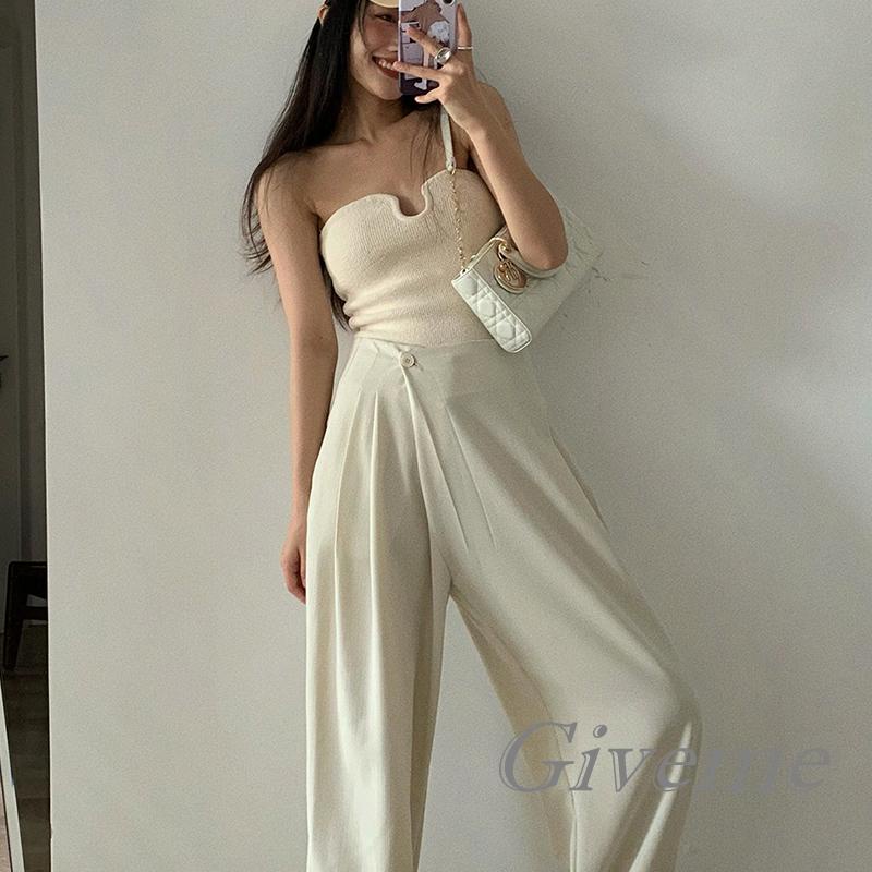 Áo Croptop Dệt Kim Không Tay Hở Lưng Màu Sắc Đơn Giản Cho Nữ