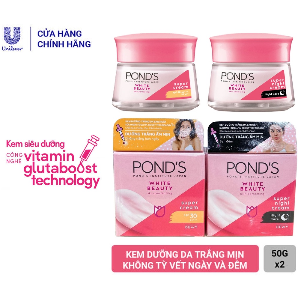 Kem Dưỡng Da Trắng Hồng Pond White Beauty (50g) và (30g) - Ban Ngày/Đêm