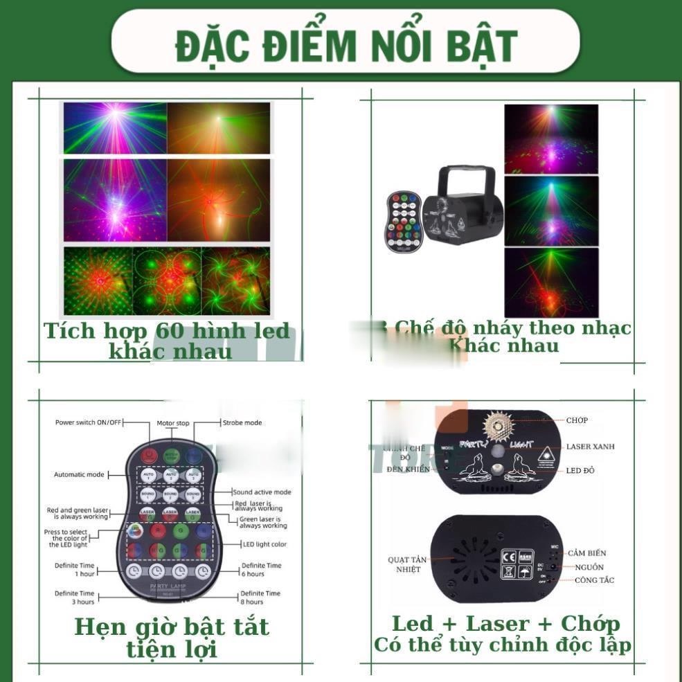 Đèn led sân khấu nháy theo nhạc, Đèn laser trang trí sự kiện đèn quẩy hội họp ZINKA