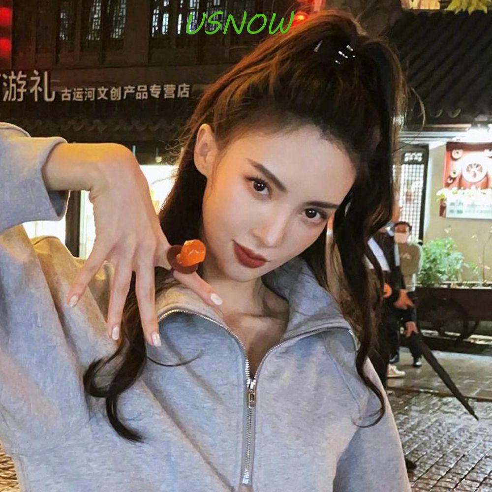 Kẹp Tóc Càng Cua Nhỏ Màu Đen Trơn Phong Cách Vintage Cho Nữ