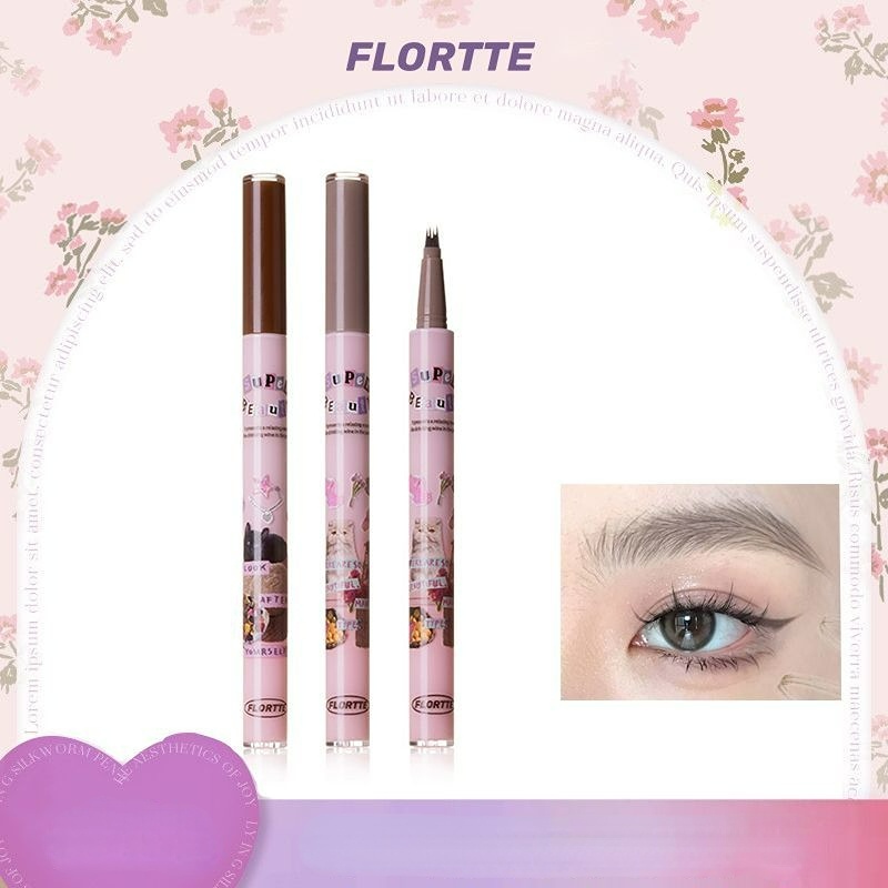 FLORTTE Chì Kẻ Lông Mày Lâu Trôi Không Thấm Nước Music Flower
