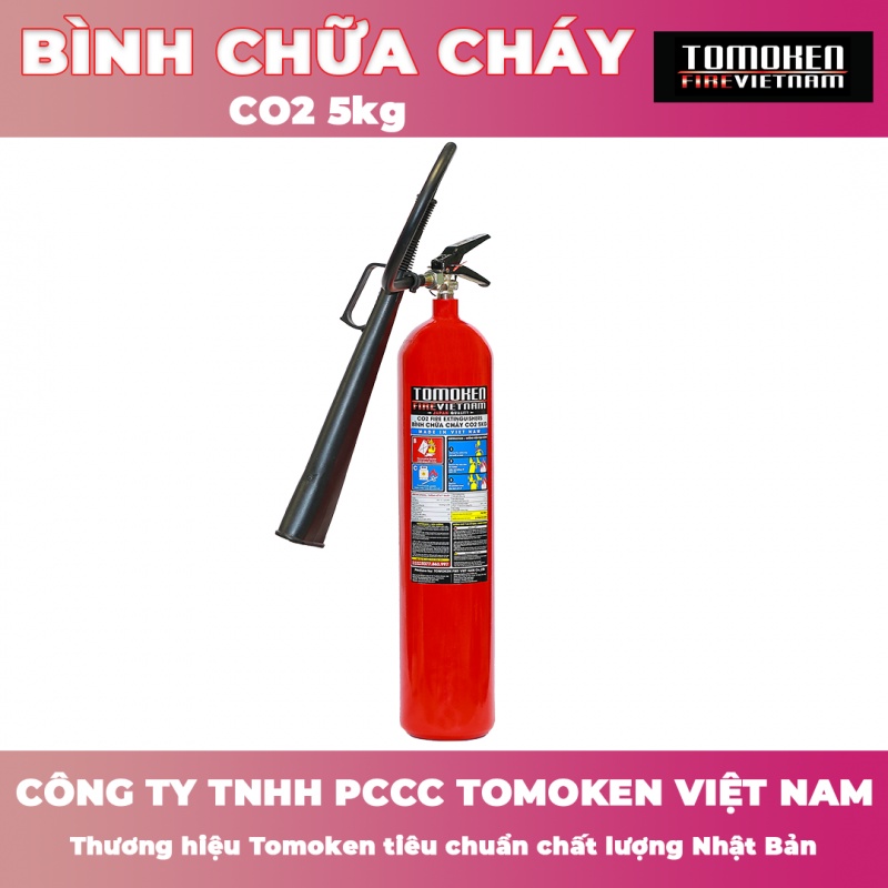 Bình chữa cháy khí Tomoken 3kg - 5kg, nhập khẩu chính hãng tại nhà máy, đạt tiêu chuẩn PCCC