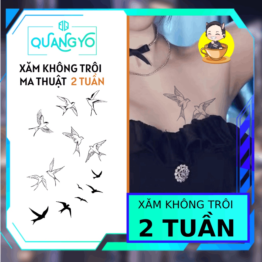 Hình xăm không trôi đàn chim bay, xăm sau cổ, sau gáy, xăm ma thuật, Xăm giống Inkaholic