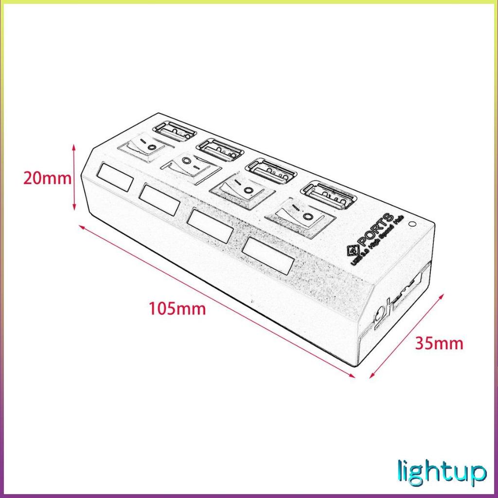 Hub USB 3.0 tốc độ cao di động với bốn cổng riêng biệt có nguồn điện