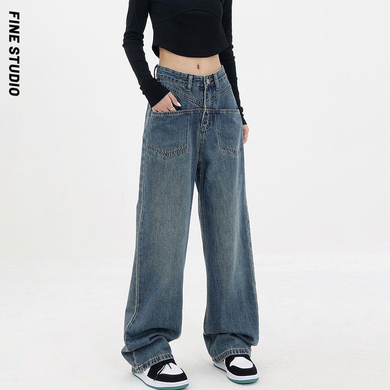 Hàng Mới Về Quần Jean Nữ Ống Rộng Lưng Cao Tôn Dáng STUDIO2023