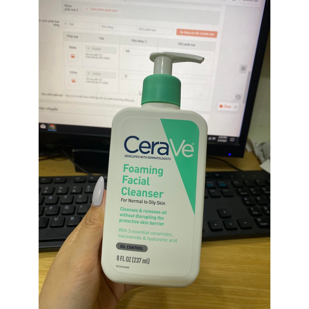 Sữa rửa mặt Cerave Foaming Facial Cleanser cho da dầu