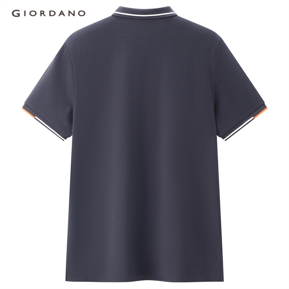 GIORDANO Áo polo nam ngắn tay phối màu tương phản 01012396