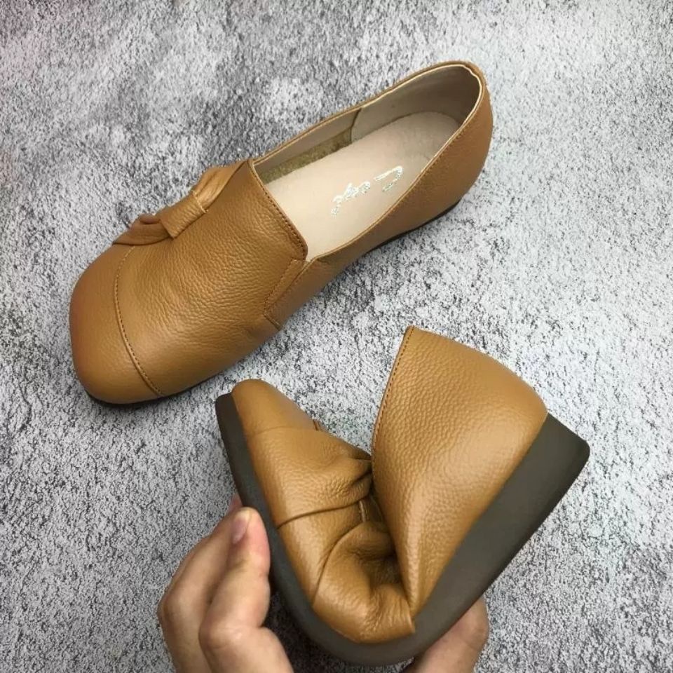 Giày Búp Bê Mũi Tròn Đế Mềm Chống Trượt Thoải Mái Thời Trang Xuân Thu Cho Nữ