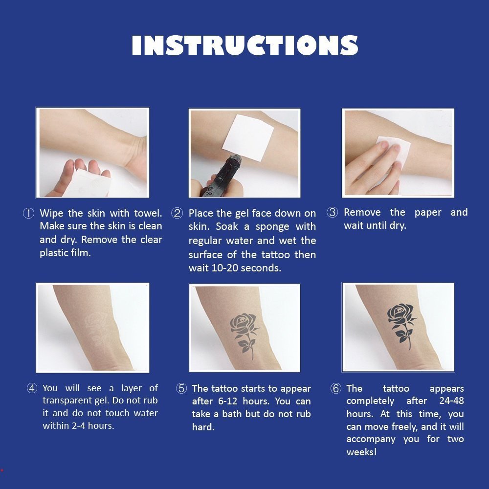 Hình Xăm Dán Tạm Thời Chống Nước Lâu Trôi Trong Vòng 10-15 Ngày 6cm X 10cm