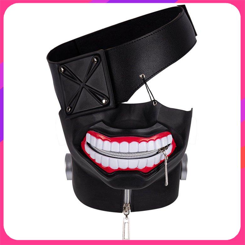 PK Halloween Supplies Tokyo Ghoul Kaneki Ken 3D Pu Leather Mask Cosplay Mask